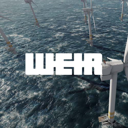 WEIR Logo over turbine
